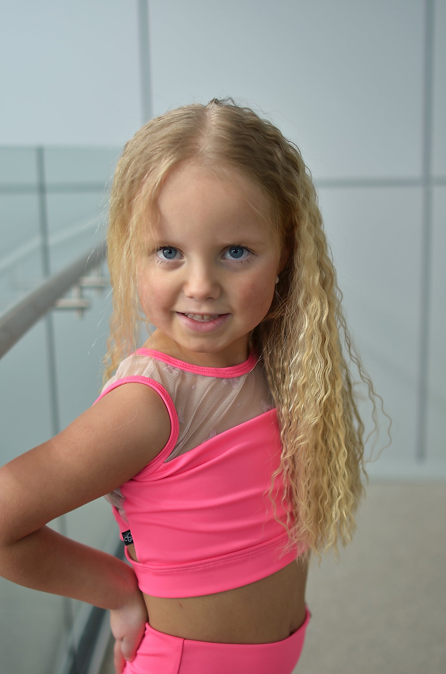 XO Soel Top - Neon Pink/Bow Mesh