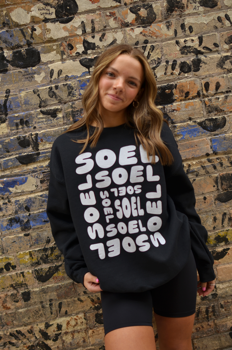 Branded black sweatshirt sale