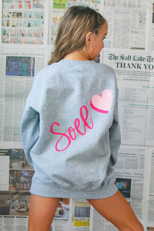 Love Myla Crewneck Sweatshirt - Grey