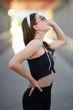 Taytum Ruffle Crop - Black/White