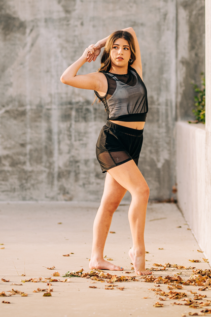 Hustle Crop - Black Mesh